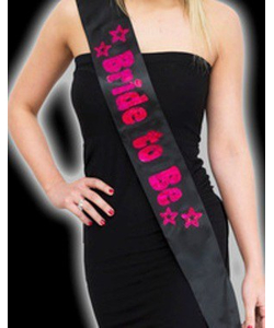 Bride To Be Sash - Black/Pink
