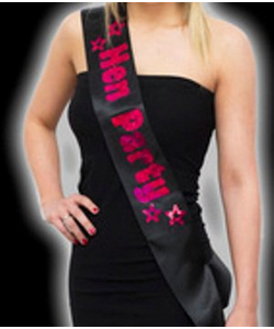 Hen Party Sash - Black/Pink