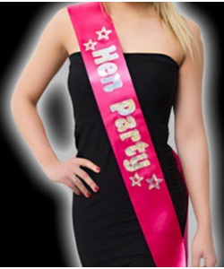 Hen Party Sash - Pink/Black