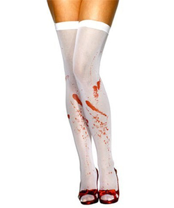 White stockings with blood splats