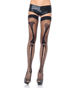 Net Leg Bone Thigh Highs