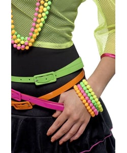 Neon Beaded Bracelets - 4 Pack