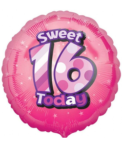 Sweet 16 Today Foil Balloon - 17"