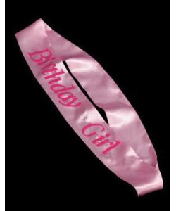 Childrens Birthday Girl Pink Sash