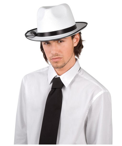 White Felt Gangster Hat