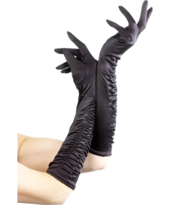 Black temptress ruched gloves