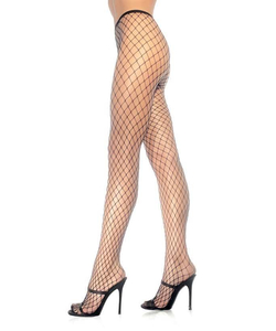 Spandex Diamond Pantyhose - Black