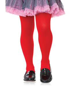 Girls Opaque Tights - Red