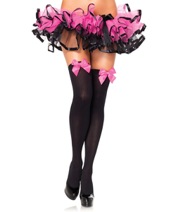 Black Over The Knee Stockings With Pink Bow