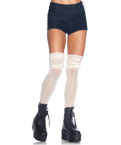 Over The Knee Scrunch Socks - Ivory