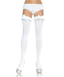 White Over The Knee Stockings With Bow