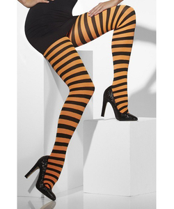 striped tights - orange/black