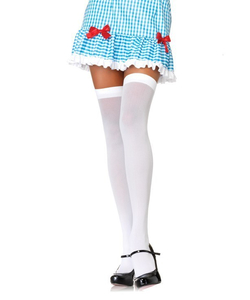 Plus Size Nylon Over The Knee Stockings - White