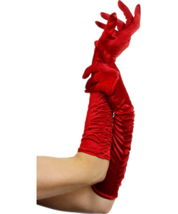 Temptress satin gloves (red)