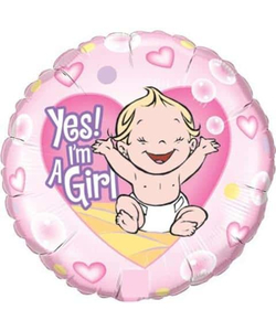 " Yes I'm A Girl " Foil Balloon
