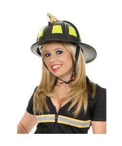 black firemans helmet