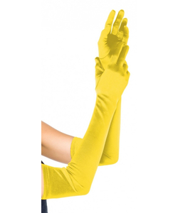 Long satin gloves  - yellow