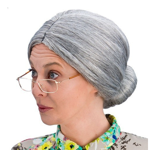 Granny Bun Wig - Grey