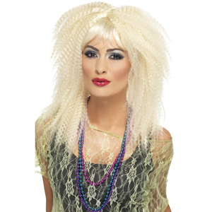 80s blonde crimp wig
