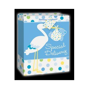 Baby Boy Stork Gift Bag