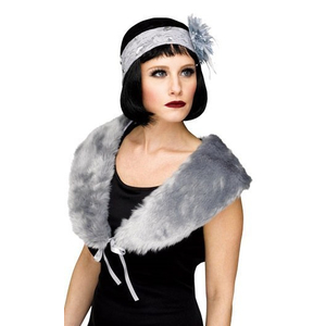 1920's Flapper Stole - Grey