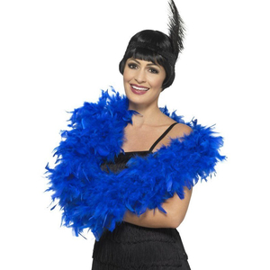 blue feather boa