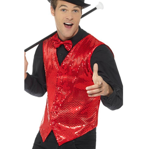 red sequin waistcoat