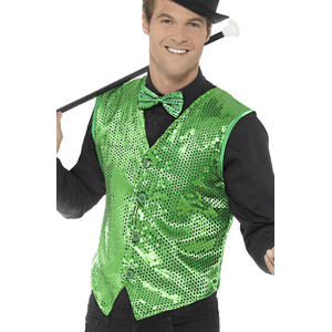 green sequin waistcoat
