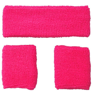 80's Sweatbands & Wristbands - Pink