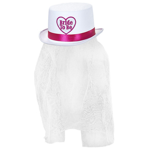 Bride To Be Top Hat With Veil