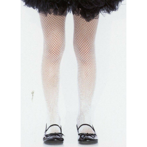 Girls Fishnet Tights - White