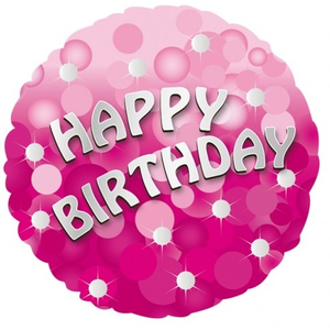 Pink Happy Birthday Foil Balloon - 18"