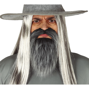 grey beard with moustache