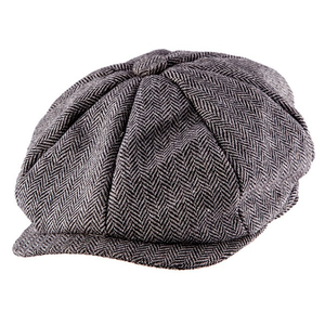 Herringbone Flt Cap - Grey