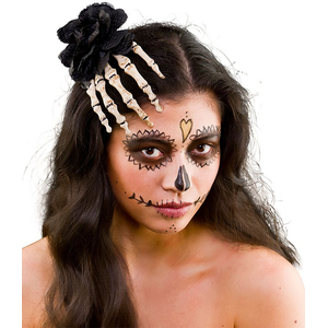 Skeleton Rose Hair Clip