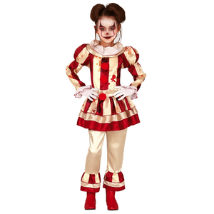 Striped Clown Girl Costume - Tween