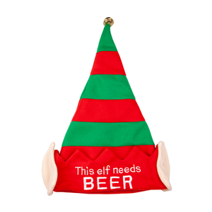 This Elf Need beer- Christmas Hat