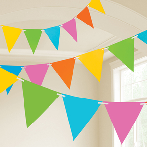 Multi-Colour Pastel Plastic Pennants 10m