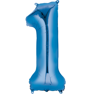 Blue Numbered Minishape Foil Balloon #1