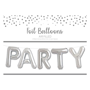 ''Party''  Silver Balloon Banner