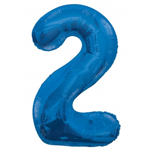 Blue Numbered Foil Balloon #2