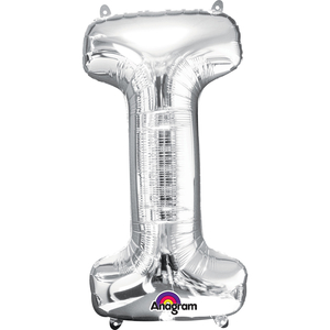 16'' Letter 'I' Silver Air Fill Balloon