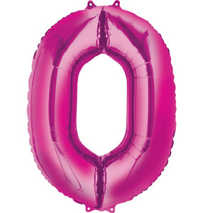 16" Number 0 Pink Air Fill Balloon