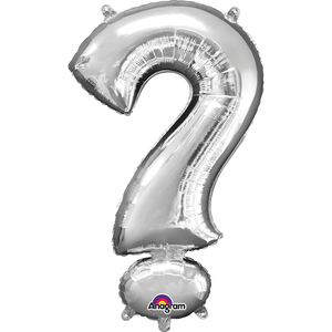 16'' Question Mark '?' Silver Air Fill Balloon