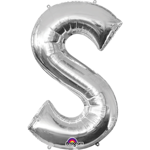 16'' Letter 'S' Silver Air Fill Balloon