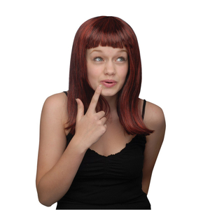 Shoulder Length Wig - Red and Black