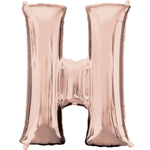 16'' Letter 'H' Rose Gold Air Fill Balloon