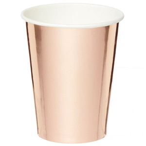 Metallic Rose Gold Cups 250ml - 8 Pack