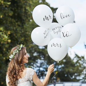 White Wedding Balloons Bundle - 6 Pack