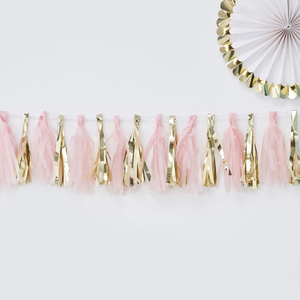 Pink and Gold Tassel Garland